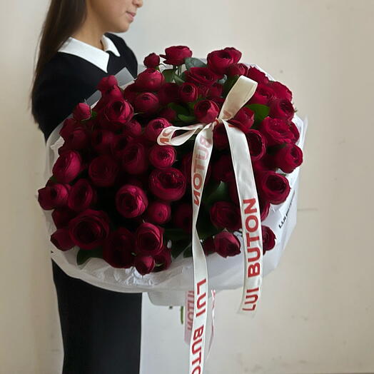 Букет «25 пионовидная кустовая Роза»