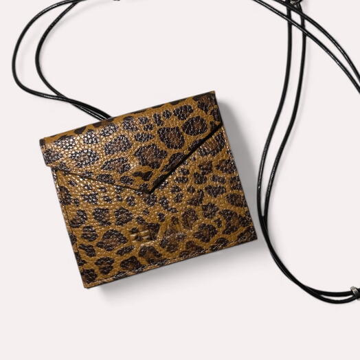 Обвес-картхолдер(мини сумка)+кожаный шнур CONVERT black in leopard( акция до 1.04)