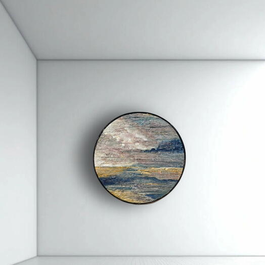 Картина интерьерная фактурная абстрактный пейзаж с золотом