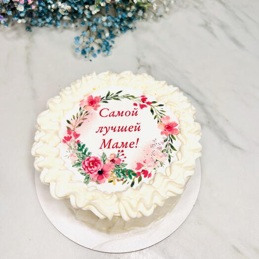 Бенто торт  ванильный с клубникой Самой лучшей маме