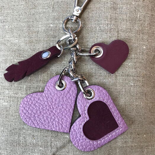 Брелок из натуральной кожи Бордо