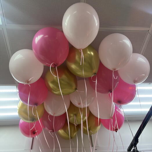 Juego de globos de helio 556 - en el techo nube rosa ( aerodiseño )