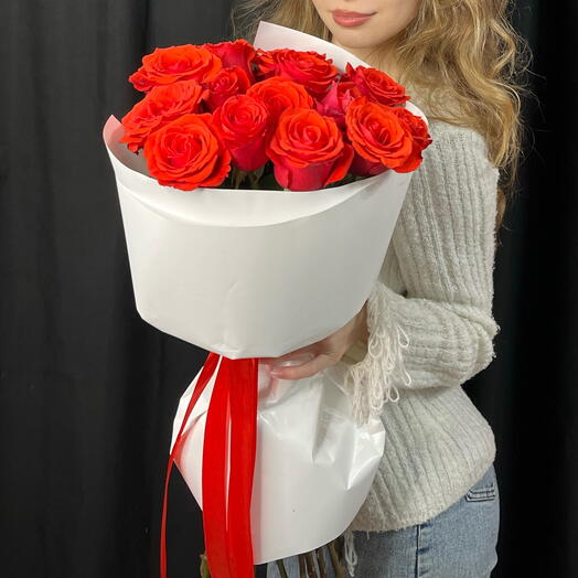 ♥️ 15 красных роз Валентина