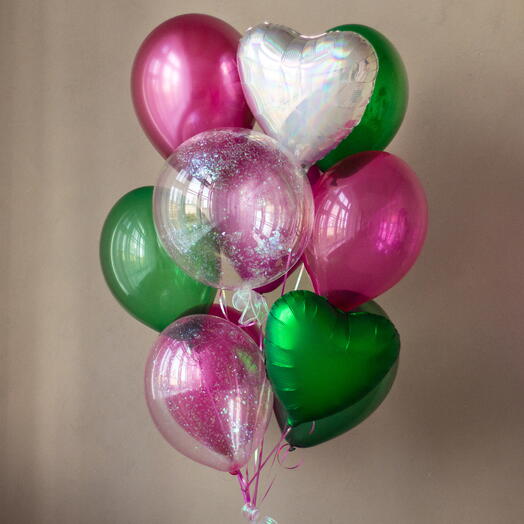 Связка воздушных шаров «Самоцвет» | 11 шаров, 1 груз