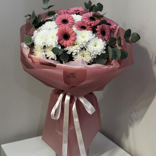 Букет Рожевий настрій ромашок