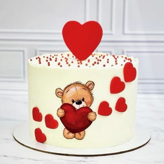 Валентиновский торт «Мишка любви»