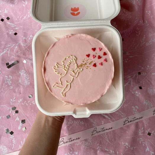 Бенто торт на День Святого Валентина купидон с блестками, коллекция «14 февраля»