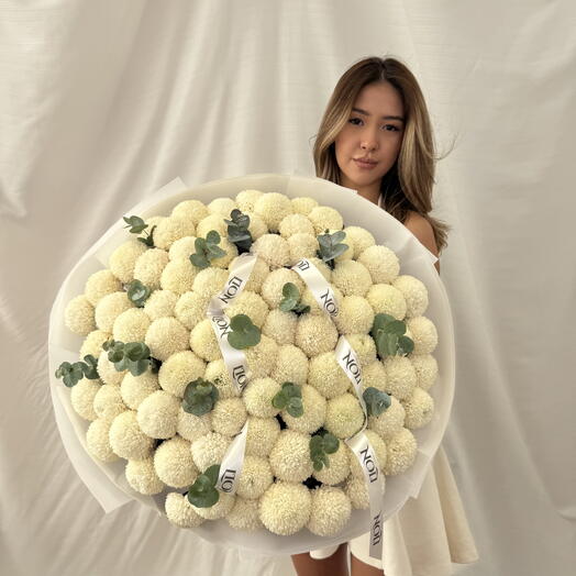 101 белых мамоко в букете