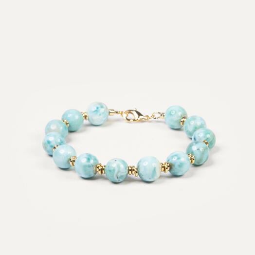 Браслет Мирт Ларимар 14K 19 см (BRA1102)