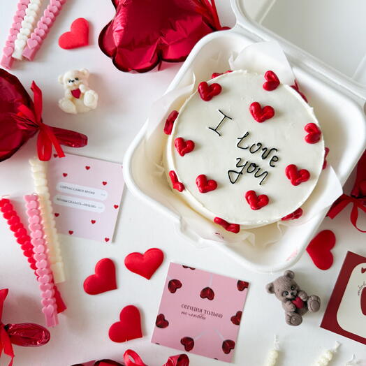 Бенто торт в подарок I love you девушке, парню, мужу, жене, любимой