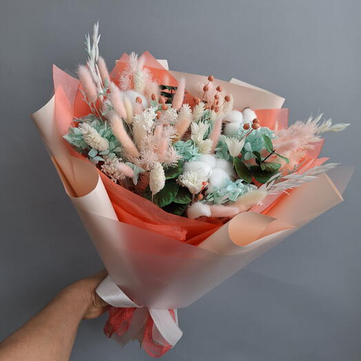 Сухоцветы букет "ИНТРИГА" + мыло ручной работы в подарок 🎁