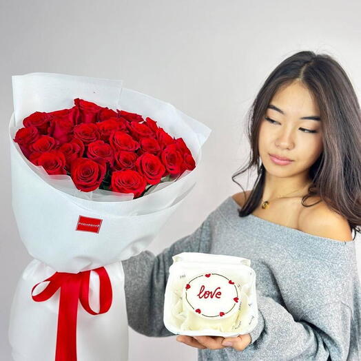 25 Роз + Бенто Торт
