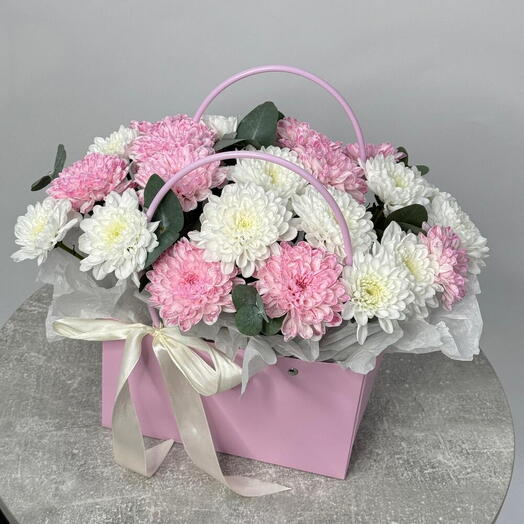 Сумочка с хризантемой 🌸💖 / цветы с доставкой