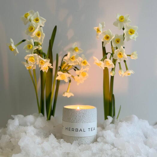 Ароматическая свеча Herbal Tea May Meadow. Cтакан с крышкой, 150 мл