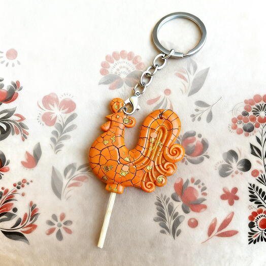Брелок петушок на палочке