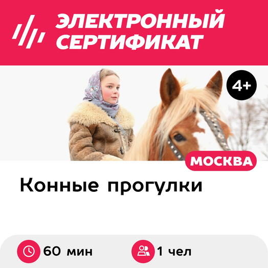 Подарочный сертификат Профессиональная фотосессия с лошадьми (60 мин.) (Московская область)