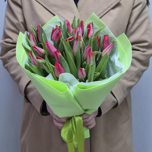 Букет красных тюльпанов (25 шт.)