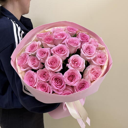 Букет из 25 розовых роз для любимой 💕