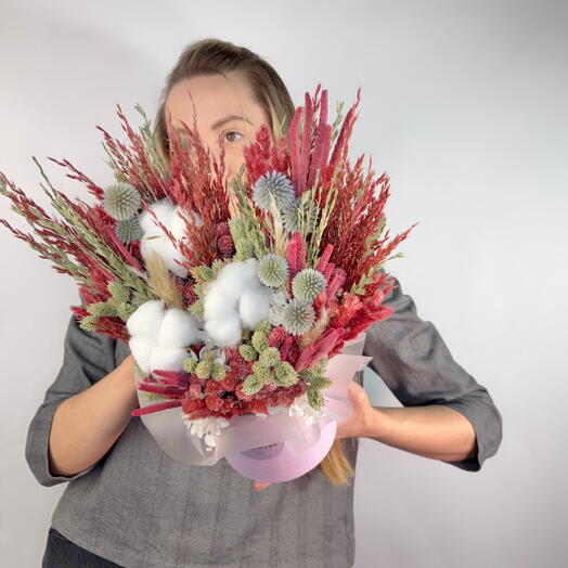 Композиция дофаминовая из сухоцветов «Мэриленд» от XOFLOWERS