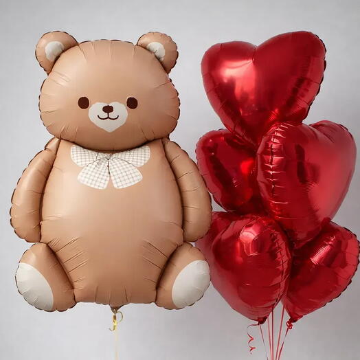 Сет шаров "Медведь-Love"