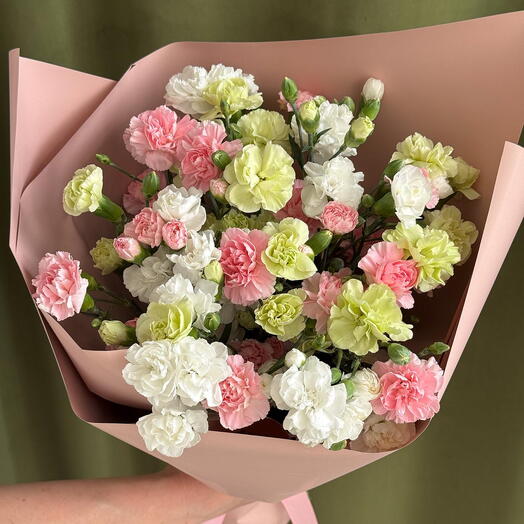 Кустовые гвоздики, 25 шт микс
