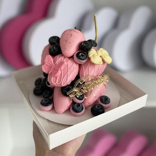 Клубника в шоколаде торт 9🍓 с голубикой