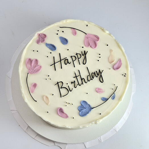Бенто торт Happy birthday с цветами на день рождения