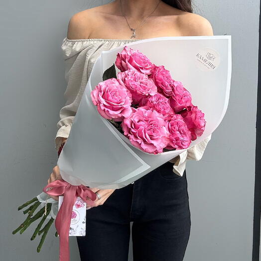 Букет из 9 пионовидных роз 💗