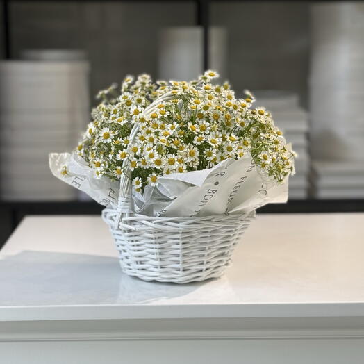 Корзина с ромашками