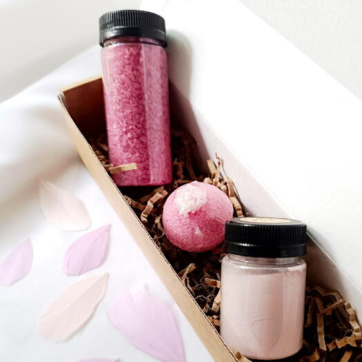 Подарочный мини SPA-бокс «Магия цвета. Розовый» | Подарочный набор с мерцающей маской и солью для ванны
