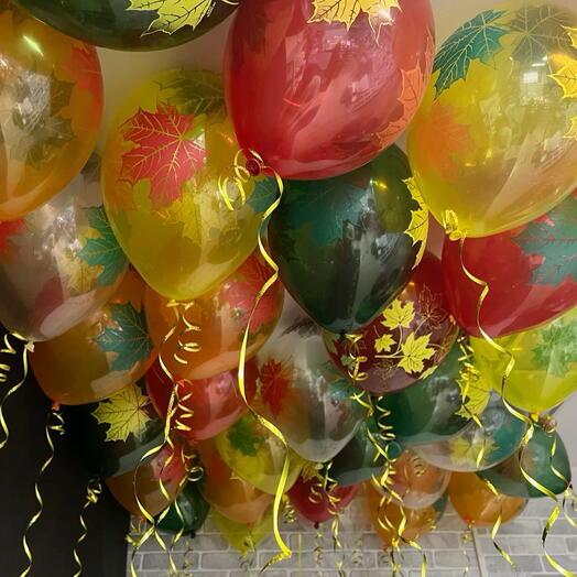 Шары под потолок листья 25шт