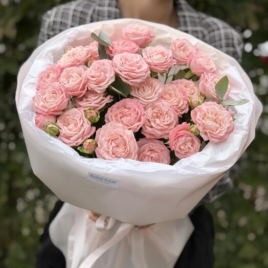 😍🌸Красивый букет пионовидная кустовая роза и эвкалипт Bloom room