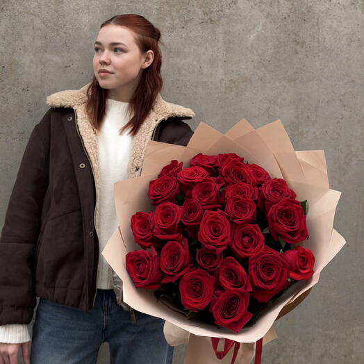 Красные розы 25 шт