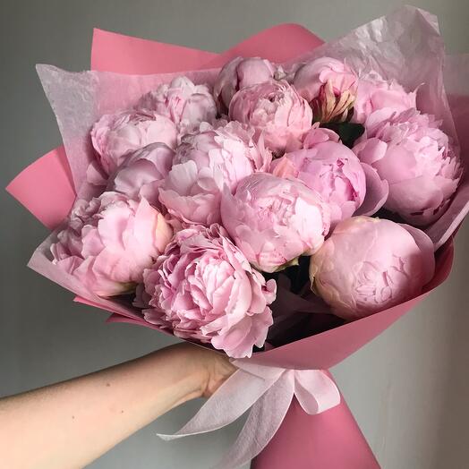 Bouquet of 15 peonies "Pink 15"