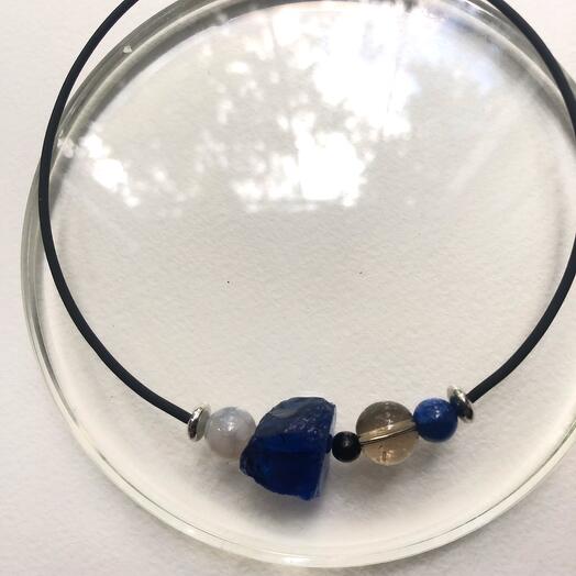 Necklace on a rigid base made of Natural stones