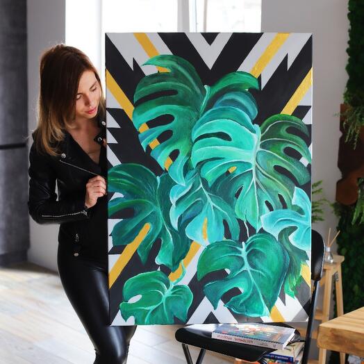 Pintura Scandi-Monstera