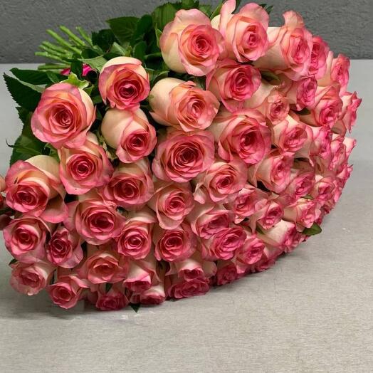 55 шт розовой розы