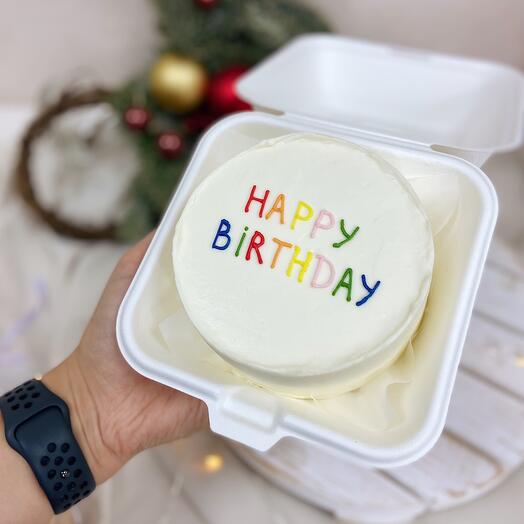 бенто тортик с надписью happy birthday. бенто торт хэппи холидэй.