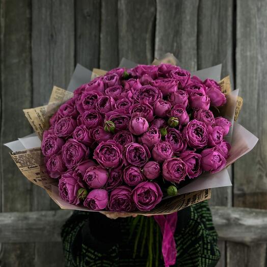 Bouquet of 35 bush peony roses Misty Bubbles