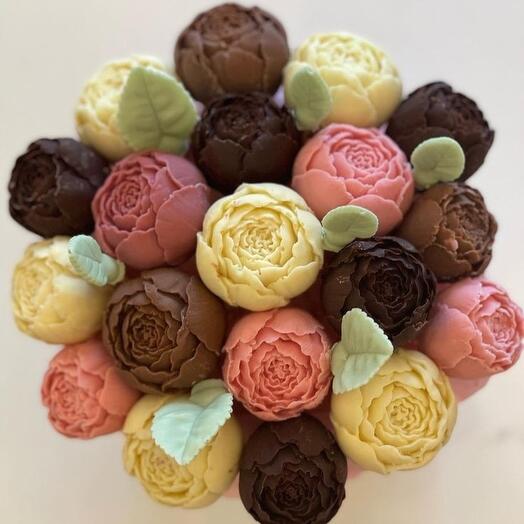 Bouquet of chocolate peonies