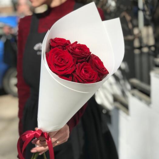 Ramo de rosas rojas "White &amp; red" Mini S