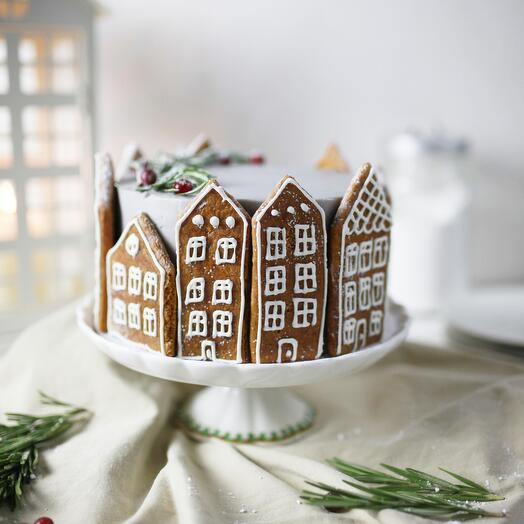 Новогодний торт, (морковный торт, имбирный пряник, Новый год)