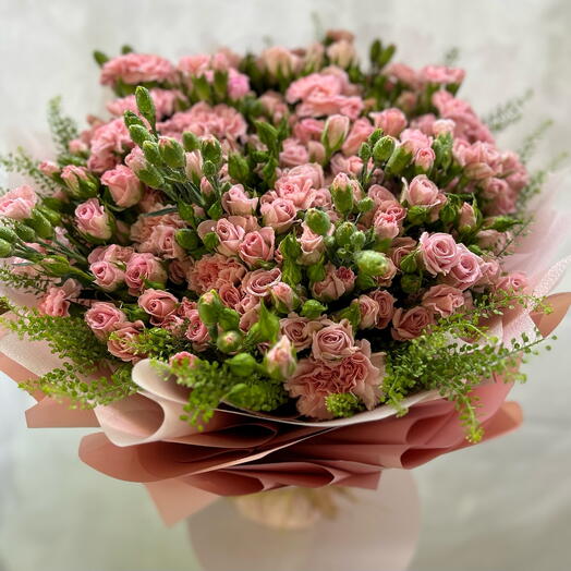 Pink Baby Rose bouquet - Round