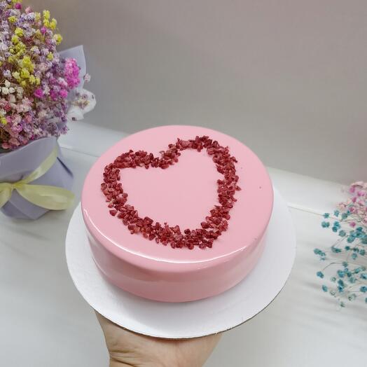 Муссовый торт с сердцем в подарок любимому, любимой, на годовщину свадьбы, маме, бабушке