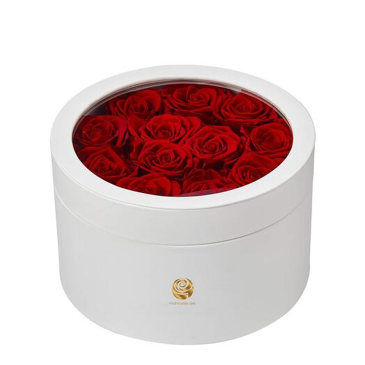 Dubba - Red Roses in Round Closed Box