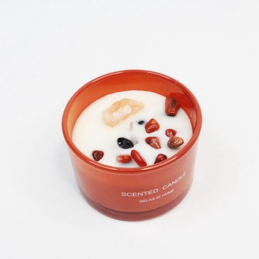 Свеча с камнями красная