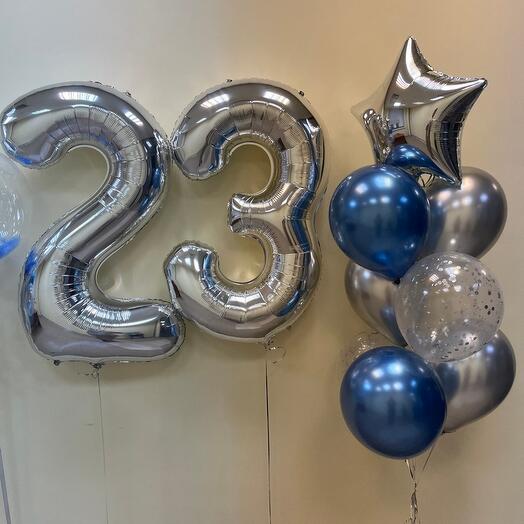 Juego de globos de helio 452-con números 23 ( diseño aerodinámico )