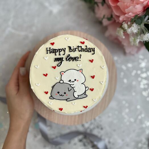 Тортик на 4-5 человек happy birthday my love