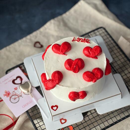 Бенто торт lOVE с сердцами