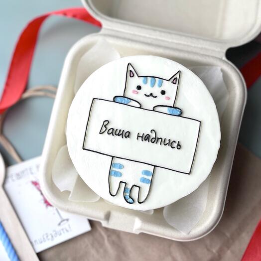 Бенто торт с котом и табличкой